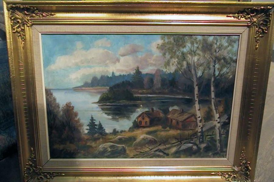 Oljor, 1 par, sign E Eugen, 45x66